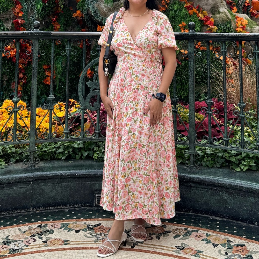 By The River Floral Wrap Dress